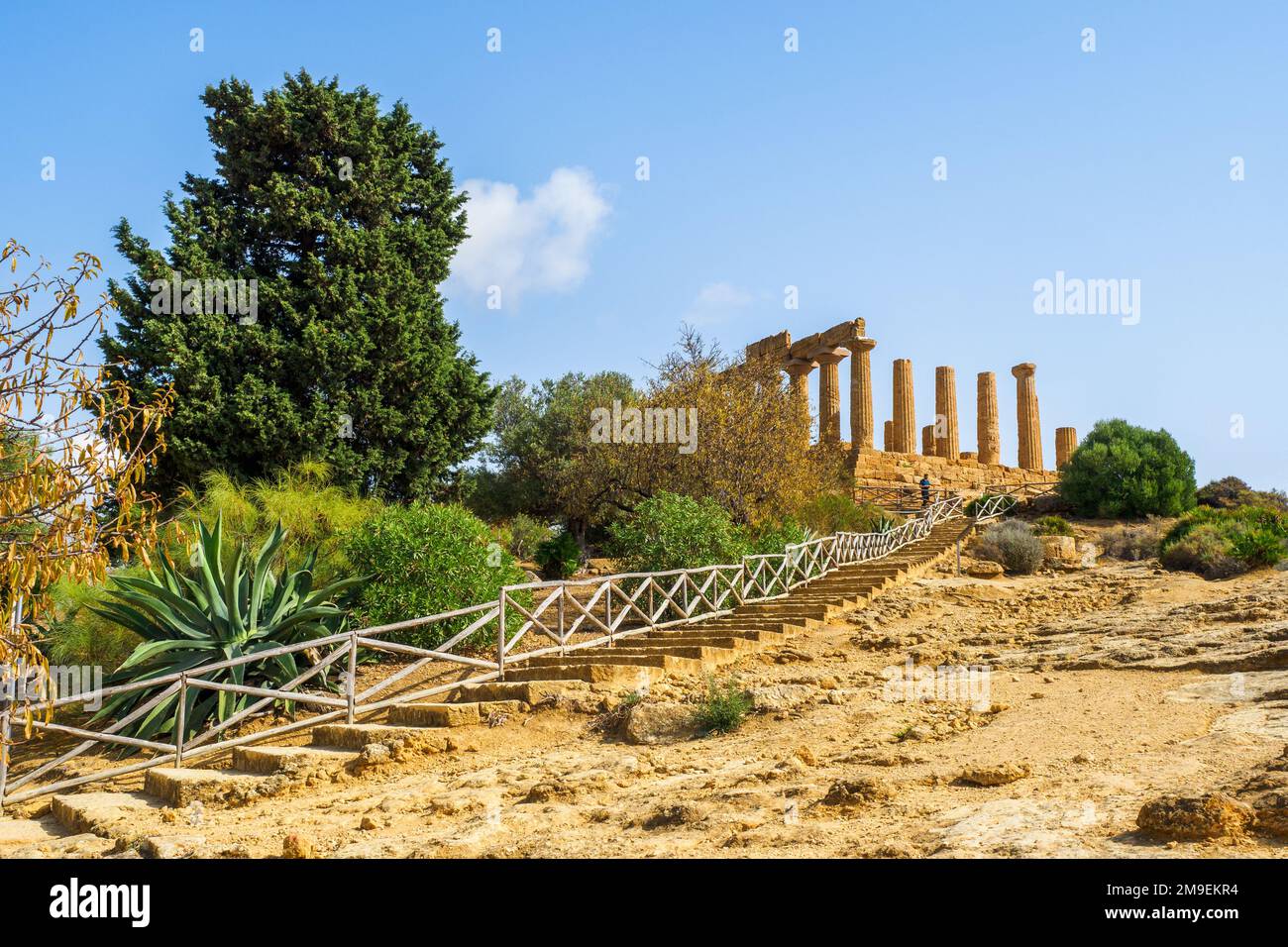 Il Tempio dorico di Juno (Hera) - Valle dei Templi sito archeologico - Agrigento, Sicilia, Italia Foto Stock