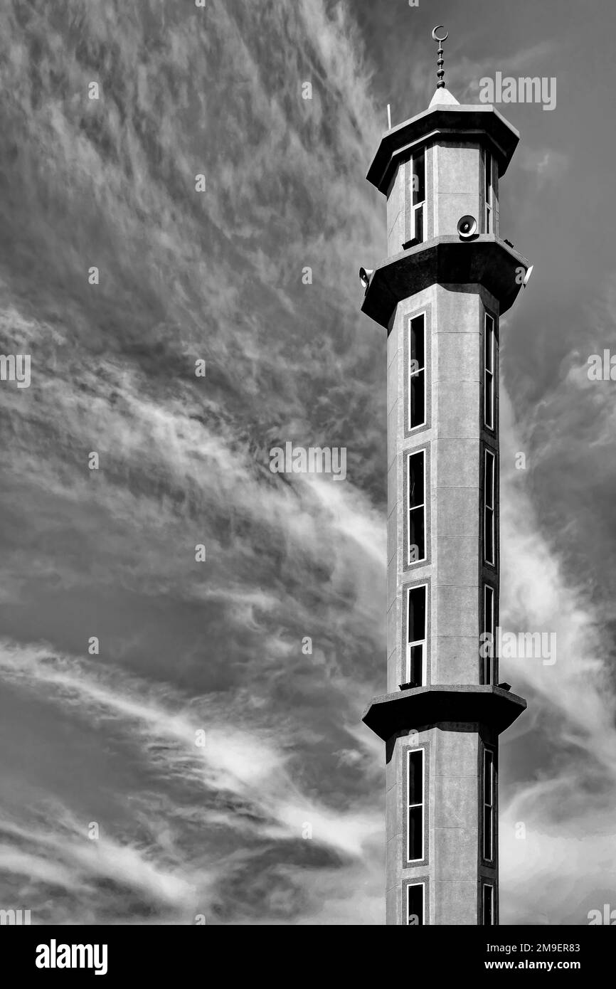 Minareto #1 B&W. Foto Stock