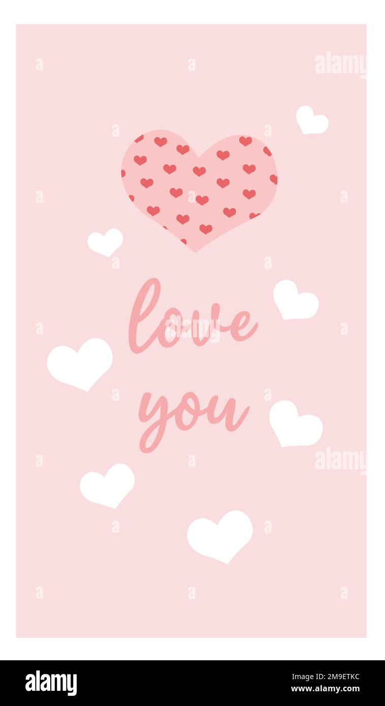 Auguri rosa per San Valentino, matrimonio, festa della mamma, illustrazione del fidanzamento. Illustrazione Vettoriale