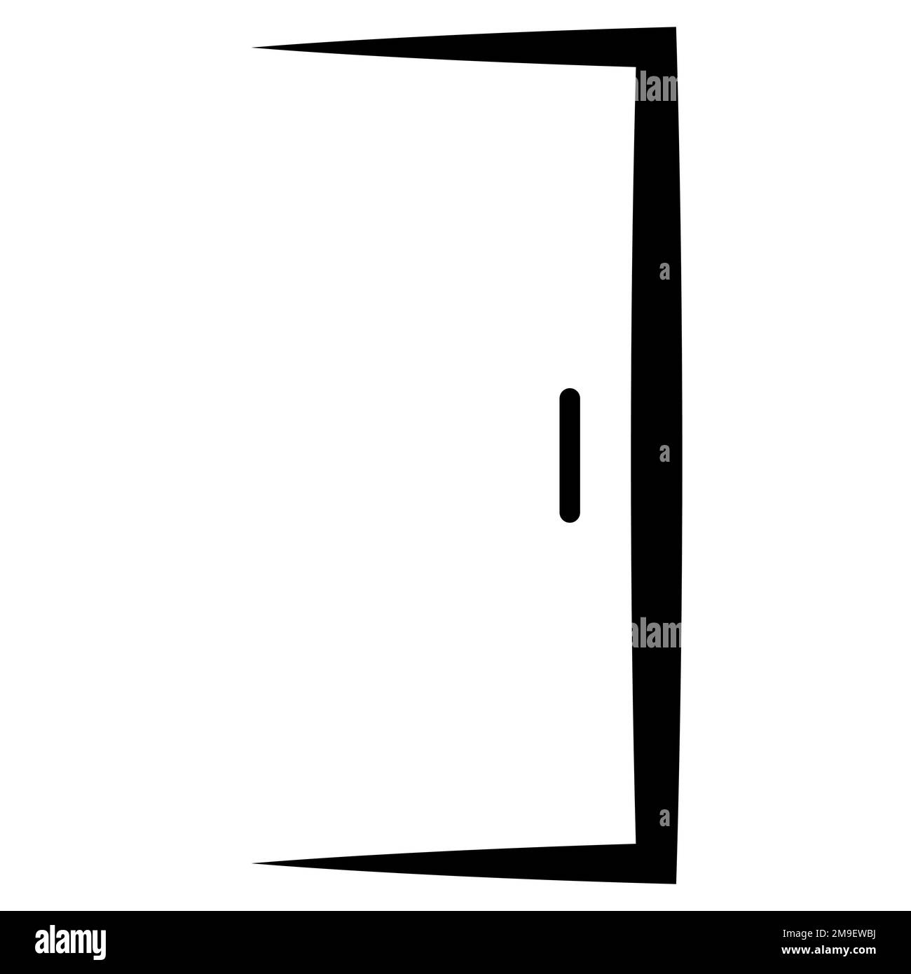 Logo Door Open, icona casa porta, contorno chiuso telaio ufficio Illustrazione Vettoriale