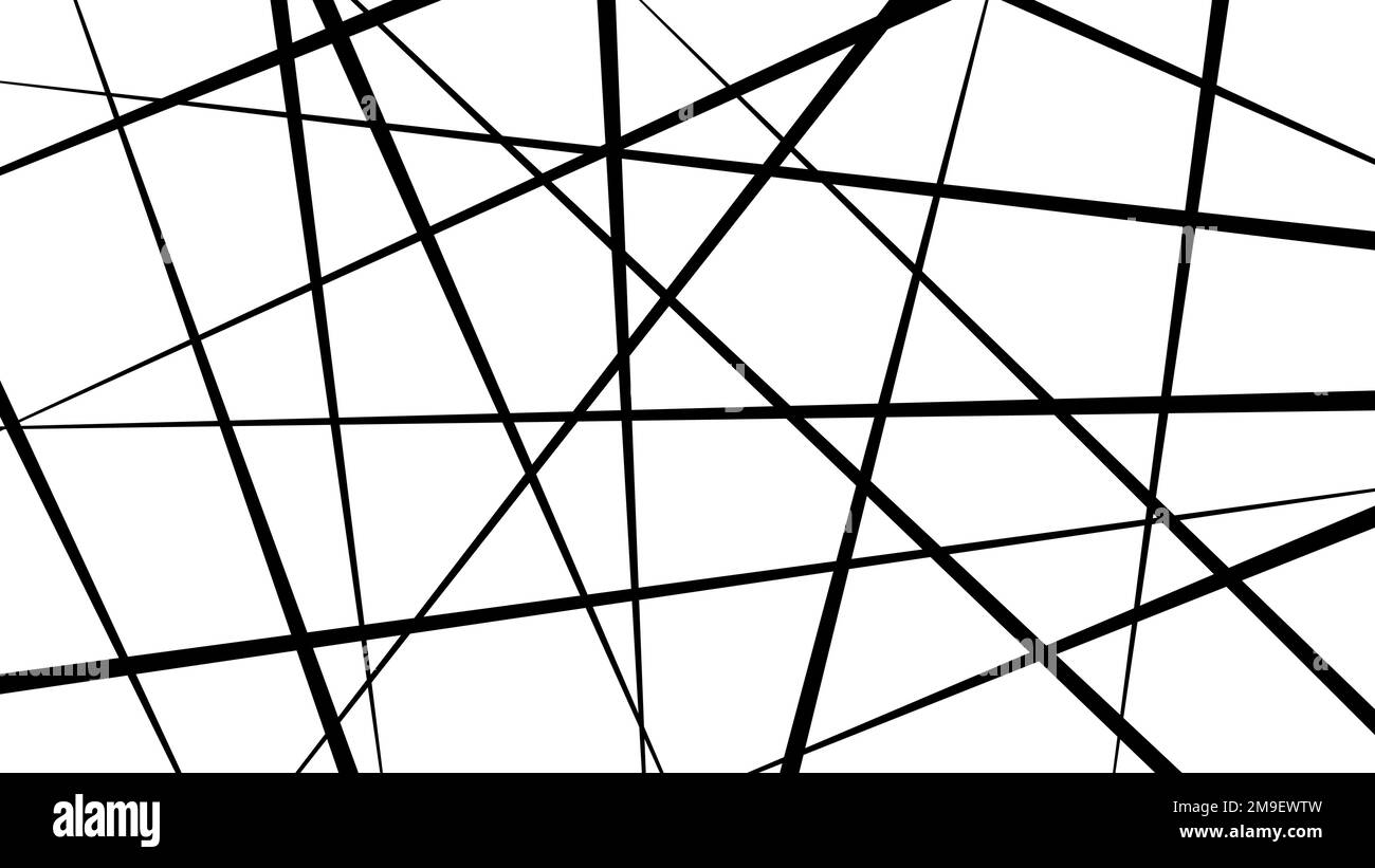 Astratto modello nero casuale striscia, sfondo diagonale caos linea angolo Illustrazione Vettoriale