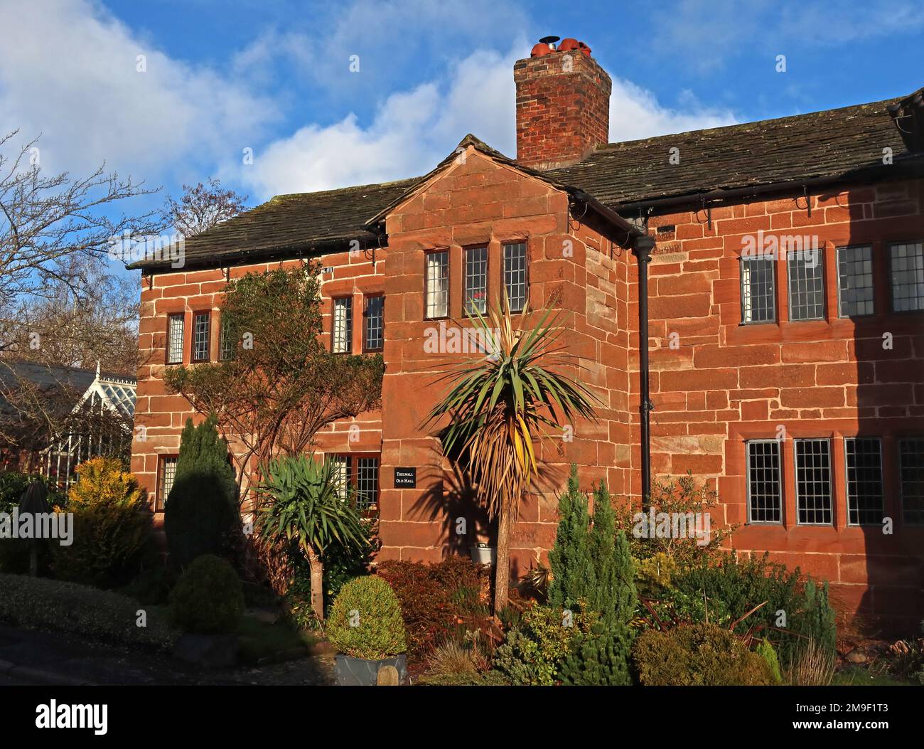 Thelwall Old Hall, Ferry Lane, Thelwall, Warrington, Cheshire, Inghilterra, Regno Unito, WA4 2SS - 17th ° secolo edificio storico Foto Stock