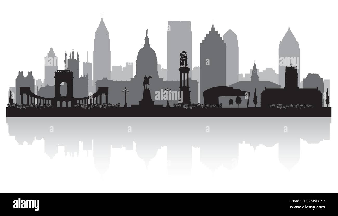 Illustrazione della silhouette vettoriale dello skyline della città di Atlanta, Georgia Illustrazione Vettoriale