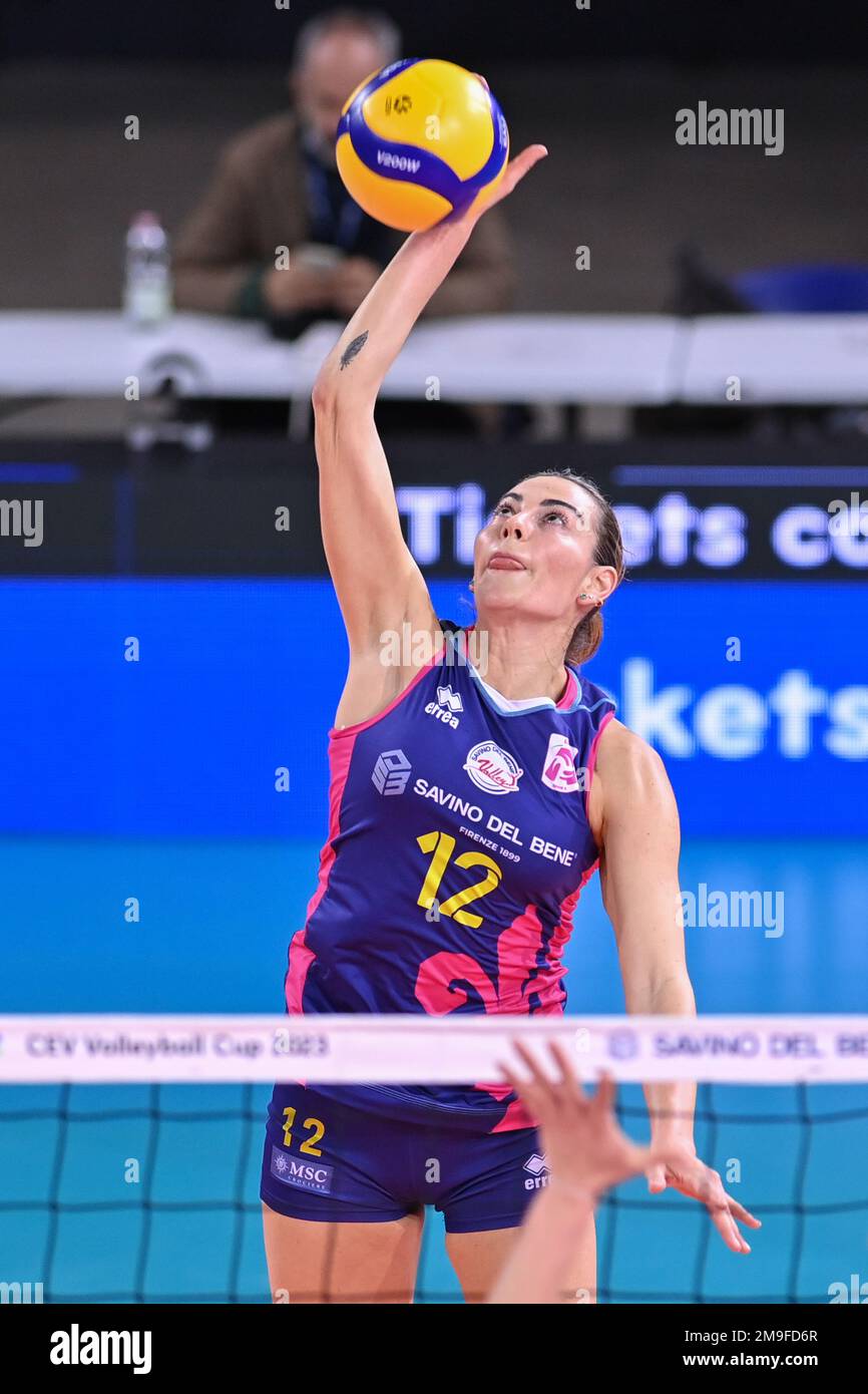 Veronica Angeloni (Savino del bene Scandicci) durante Savino del bene Scandicci vs Mladost Zagreb, Volley CEV Cup Women Championship a Firenze, Italia, gennaio 17 2023 Foto Stock