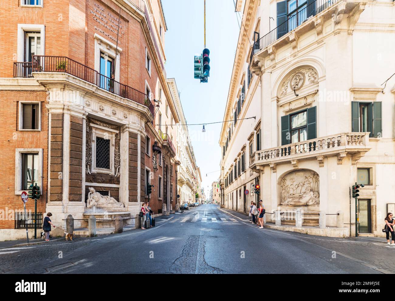 ROMA, ITALIA - 30 GIUGNO 2019: Quattro Fontane a Roma. Fountains è un insieme di quattro fontane tardo rinascimentali. Roma, Italia. Foto Stock
