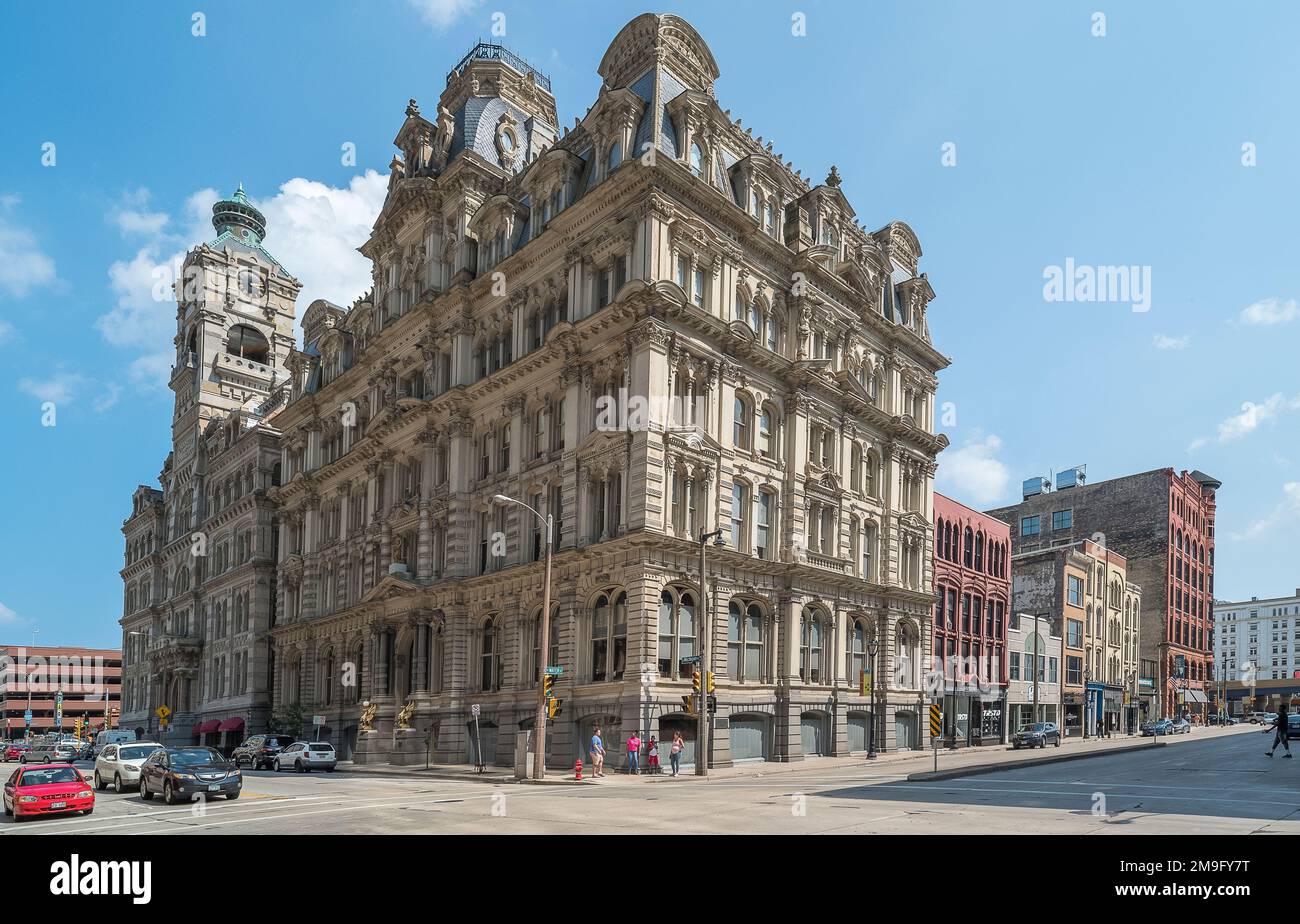Vista dell'edificio di Milwaukee, Wisconsin, Stati Uniti Foto Stock