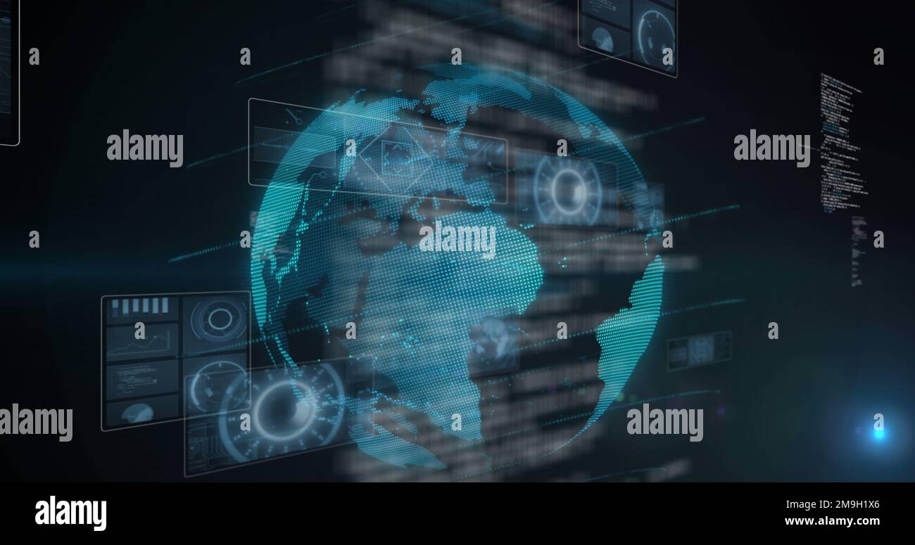 Immagine dell'elaborazione dei dati in tutto il mondo Foto Stock