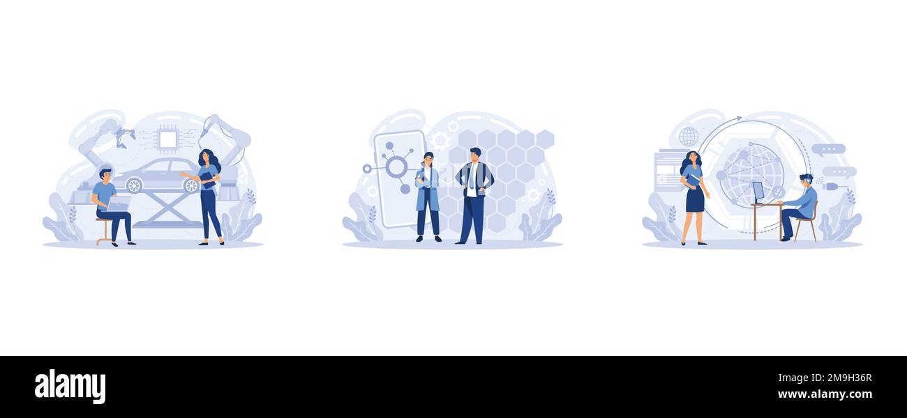 Proprietà della griglia di atomi di carbonio esagonali. Software di calcolo innovativo. Tecnologie laser, tecnologie grafiche, metafore di calcolo quantistico, set fl Illustrazione Vettoriale