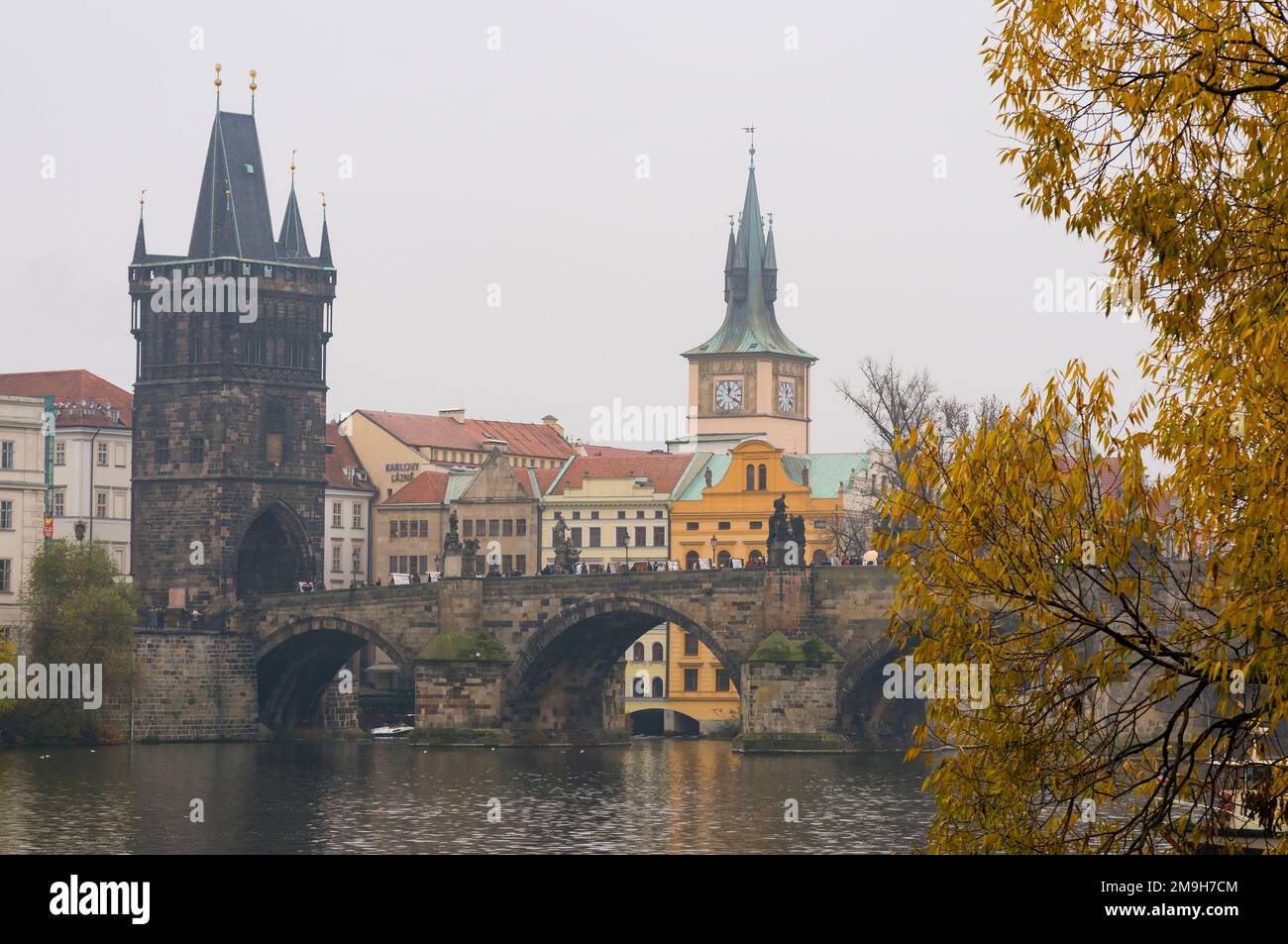 Vista del Ponte Carlo, Praga, Repubblica Ceca Foto Stock