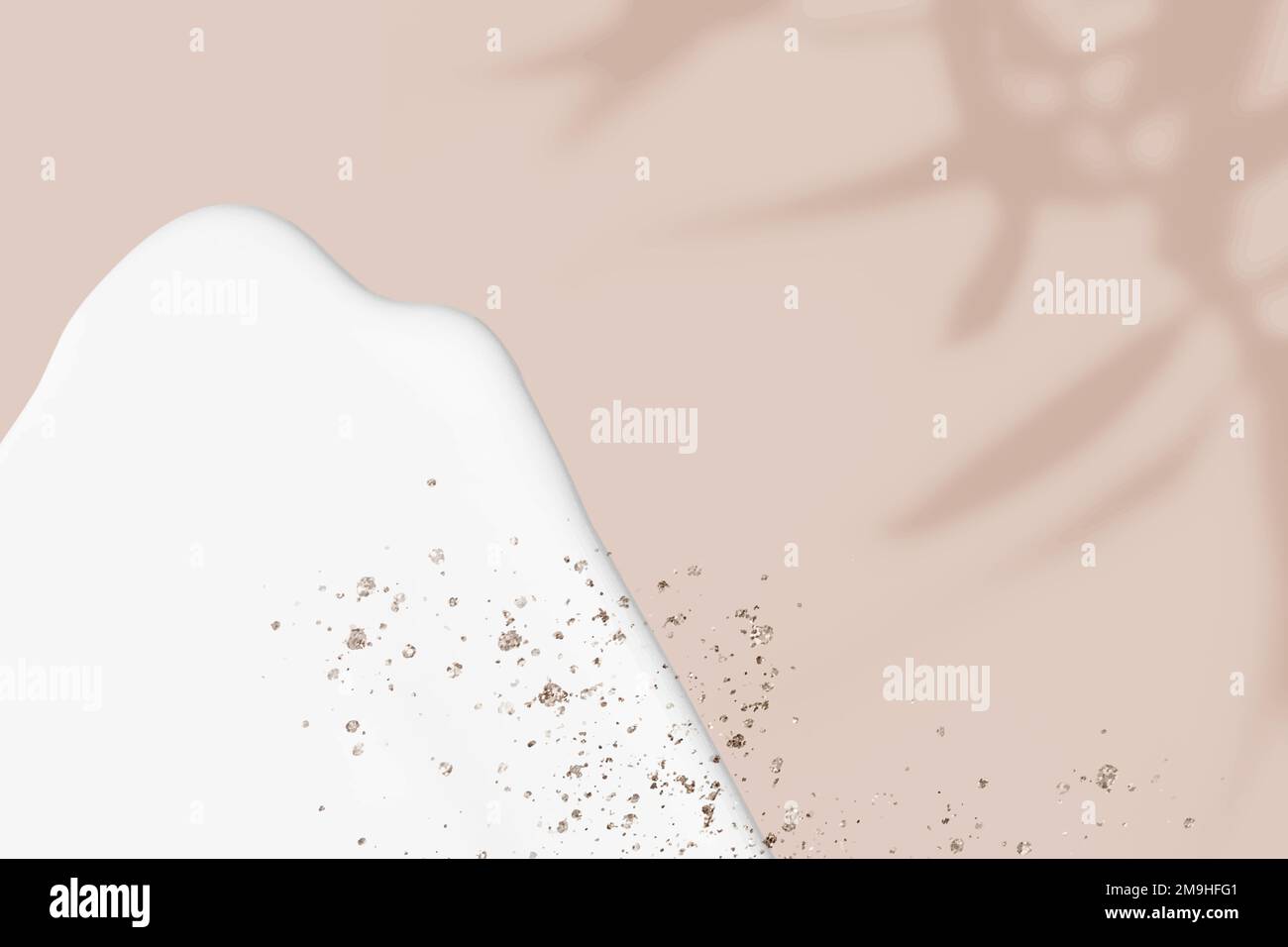 Vettore di sfondo rosa pastello con ombra delle foglie e glitter Illustrazione Vettoriale