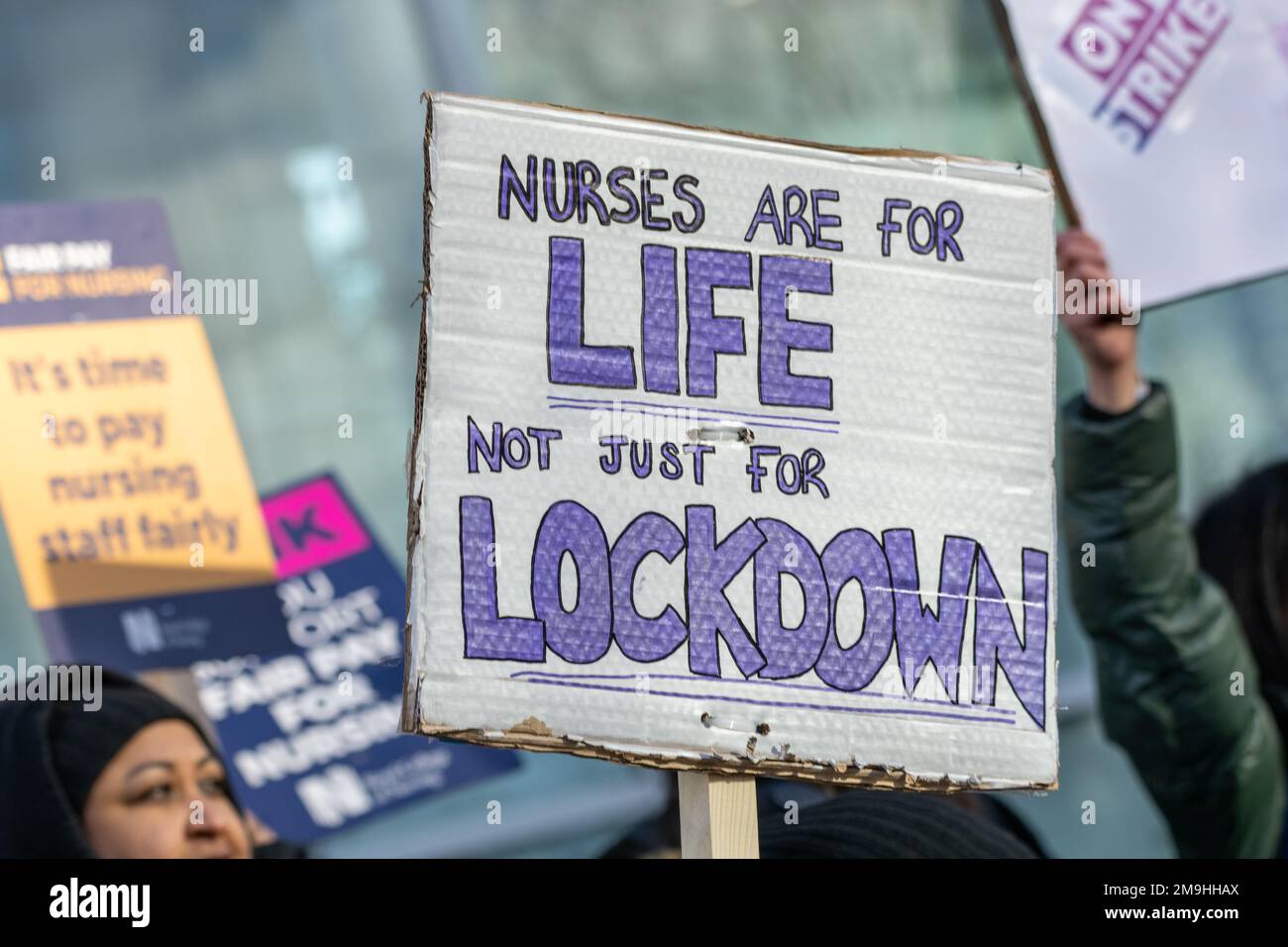 Londra, Regno Unito. 18th Jan, 2023. NHS Nurses strike picket line all'ospedale UCL London UK Credit: Ian Davidson/Alamy Live News Foto Stock