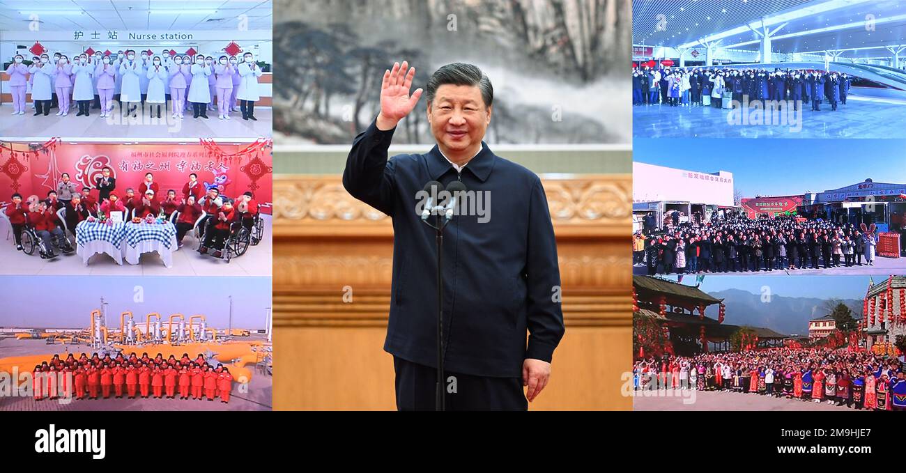 Pechino, Cina. 18th Jan, 2023. Questa foto combinata mostra il