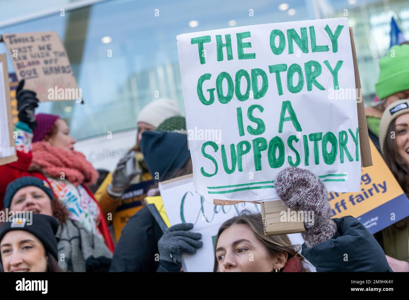 Londra, Regno Unito. 18th Jan, 2023. NHS Nurses strike picket line all'ospedale UCL London UK Credit: Ian Davidson/Alamy Live News Foto Stock