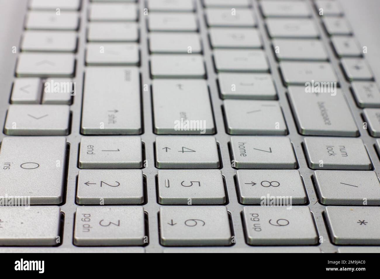 zoom della tastiera del computer con lettere e numeri Foto Stock