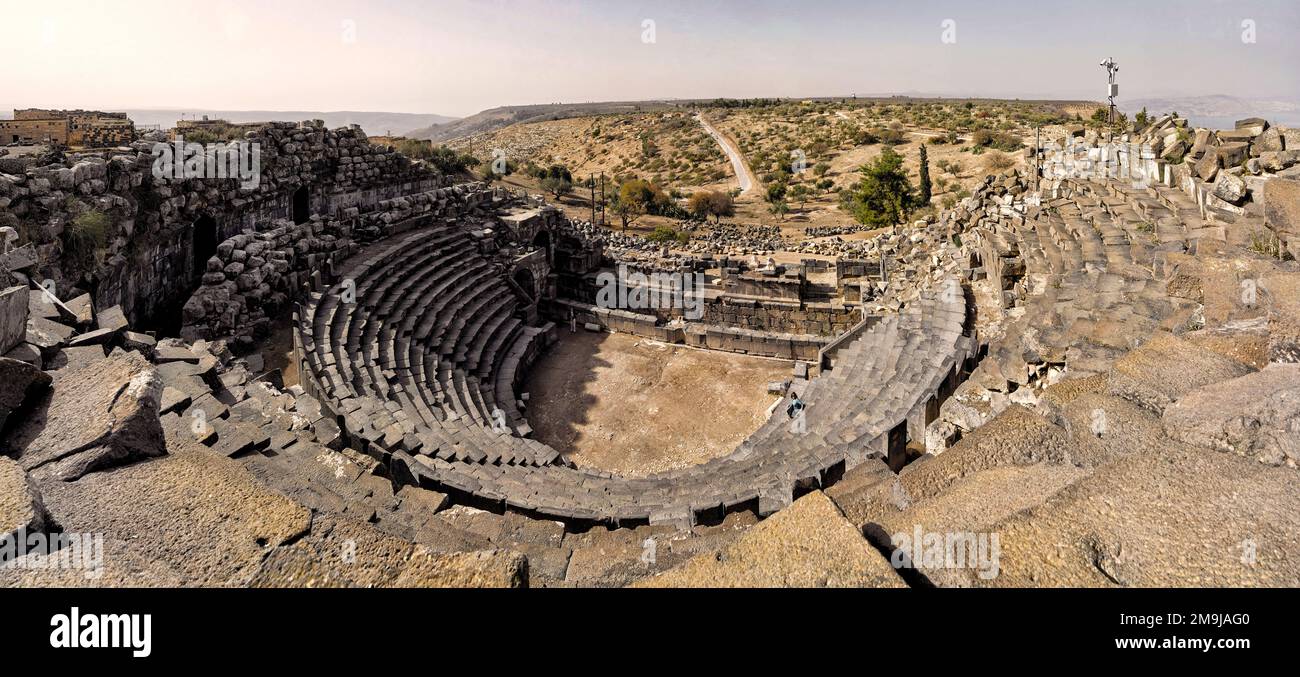 Teatro Romano, Umm Qais , Giordania Foto Stock