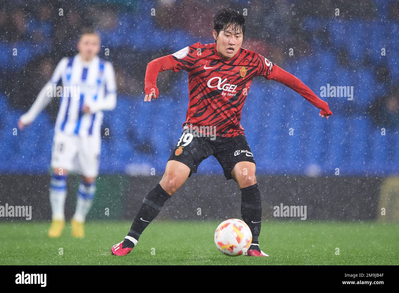 Kang a Lee di RCD Mallorca durante la partita della Copa del Rey tra Real Sociedad e RCD Mallorca allo stadio reale Arena il 17 gennaio 2023, a San se Foto Stock