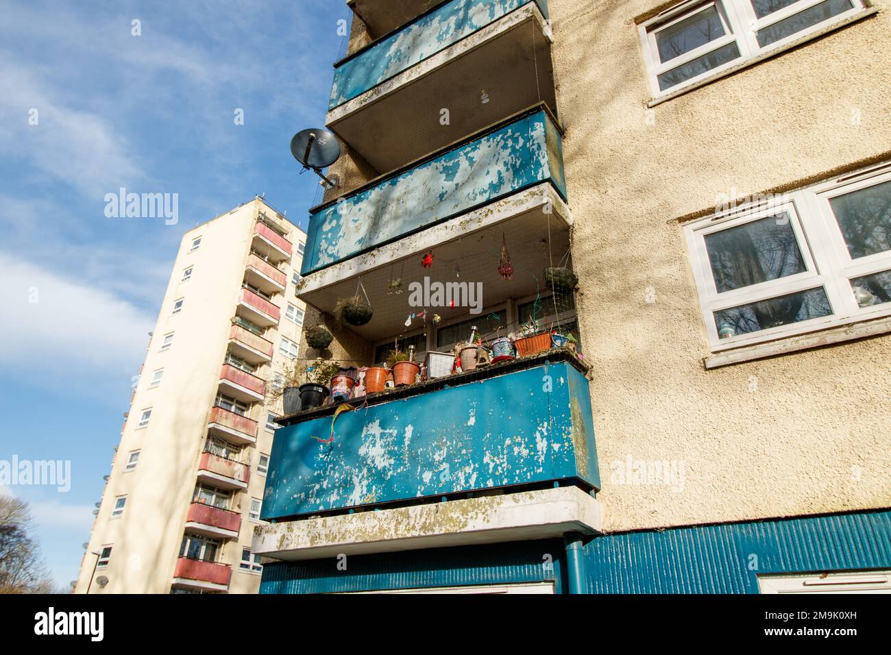 Tower Block appartamenti a Ferrers Chiudi Coventry che sono in pericolo di essere demoliti in base ai piani per migliorare la zona. Ai tennanti è stato detto che potrebbero essere costretti a uscire. Foto Stock