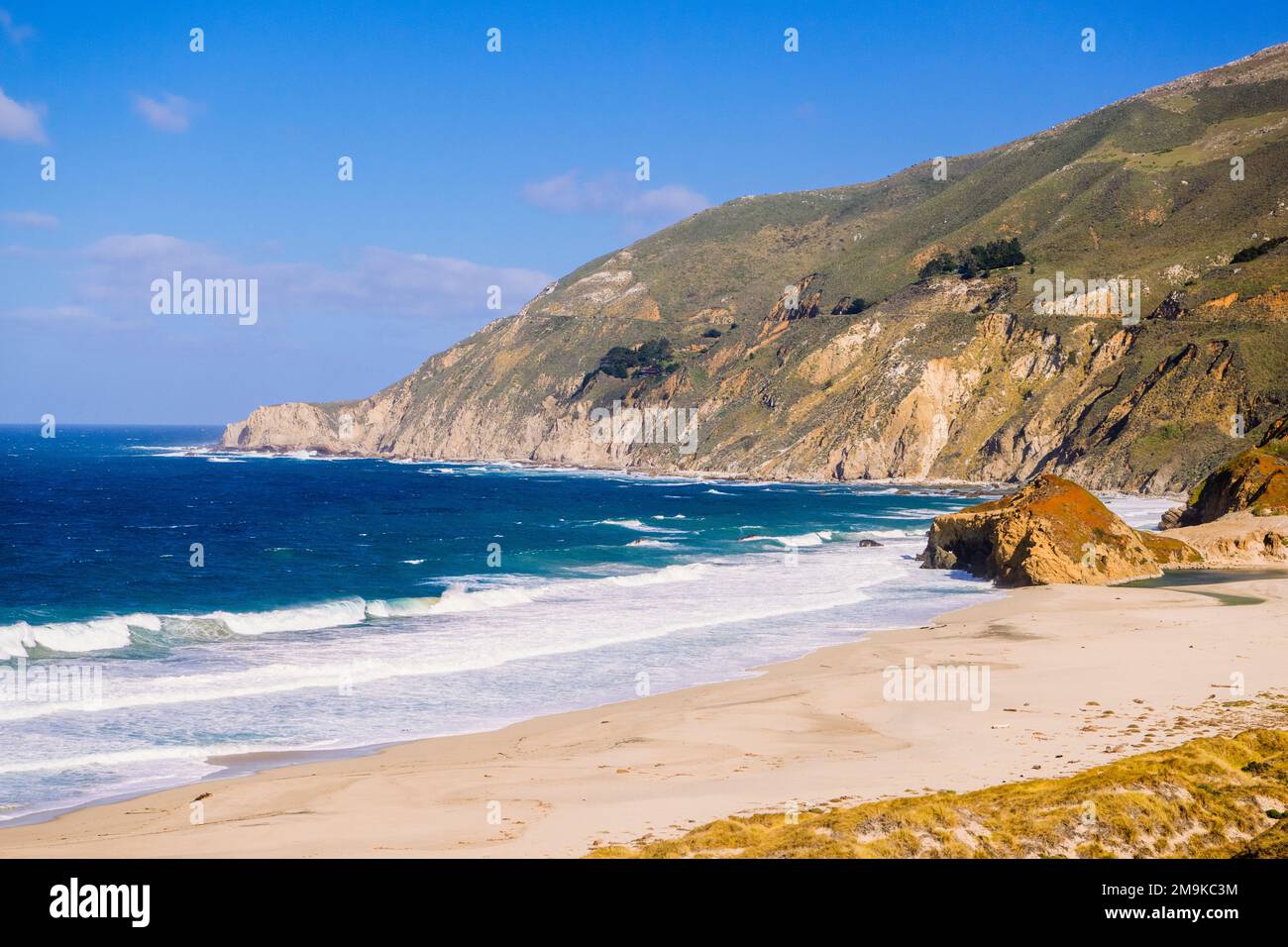 Paesaggio con vista sulla spiaggia statale di Garrapata, California, Stati Uniti Foto Stock