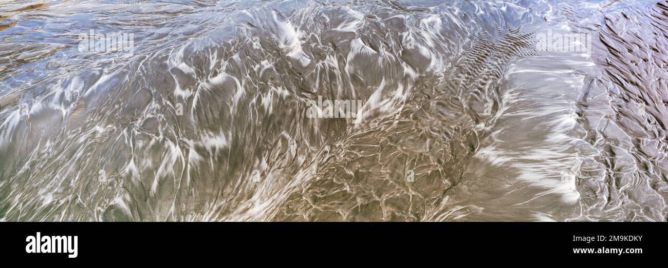 Surf Sand Patterns, Scripps Coastal Reserve area, la Jolla, California, USA Foto Stock