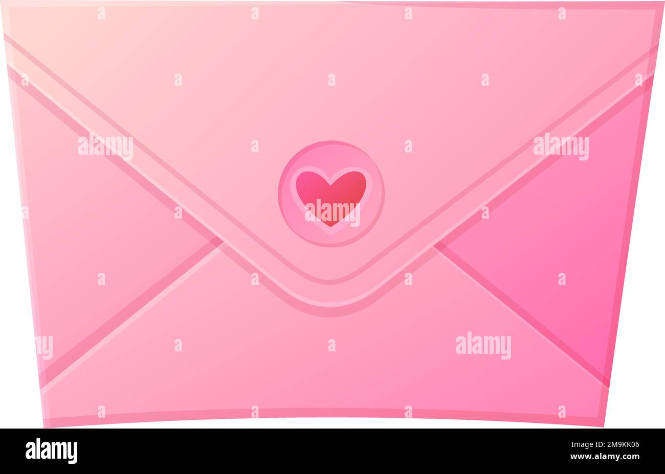 Lettera d'amore. Busta chiusa con cuore. Giorno di Vanentina, concetto di confessione romantica. Illustrazione Vettoriale