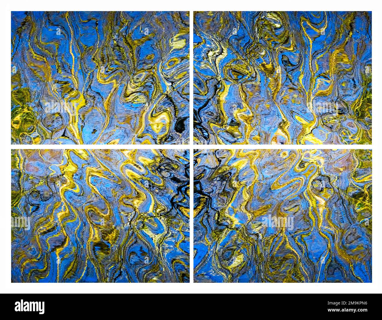 Composto astratto di increspature e riflessi in acqua Foto Stock