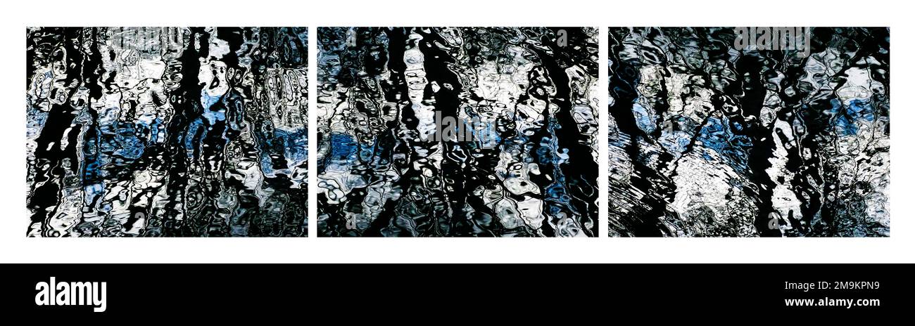 Composto astratto di increspature e riflessi in acqua Foto Stock