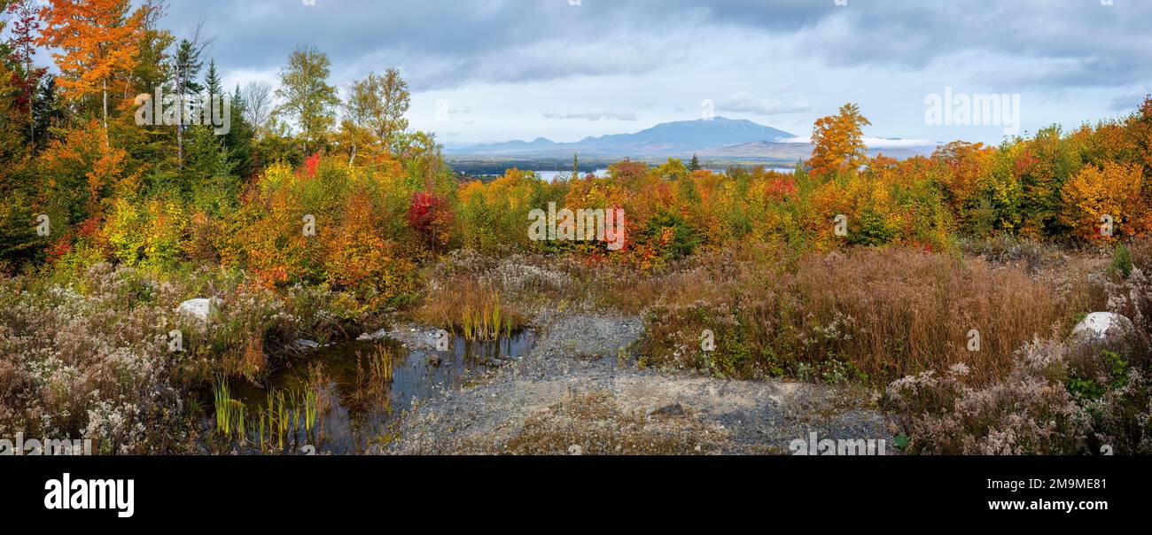 Paesaggio con il Monte Katahdin, Baxter state Park, Maine, USA Foto Stock