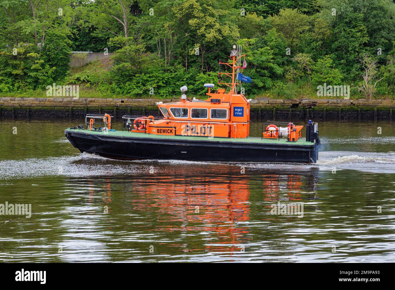 La barca pilota Bewick al porto di Tyne. Foto Stock