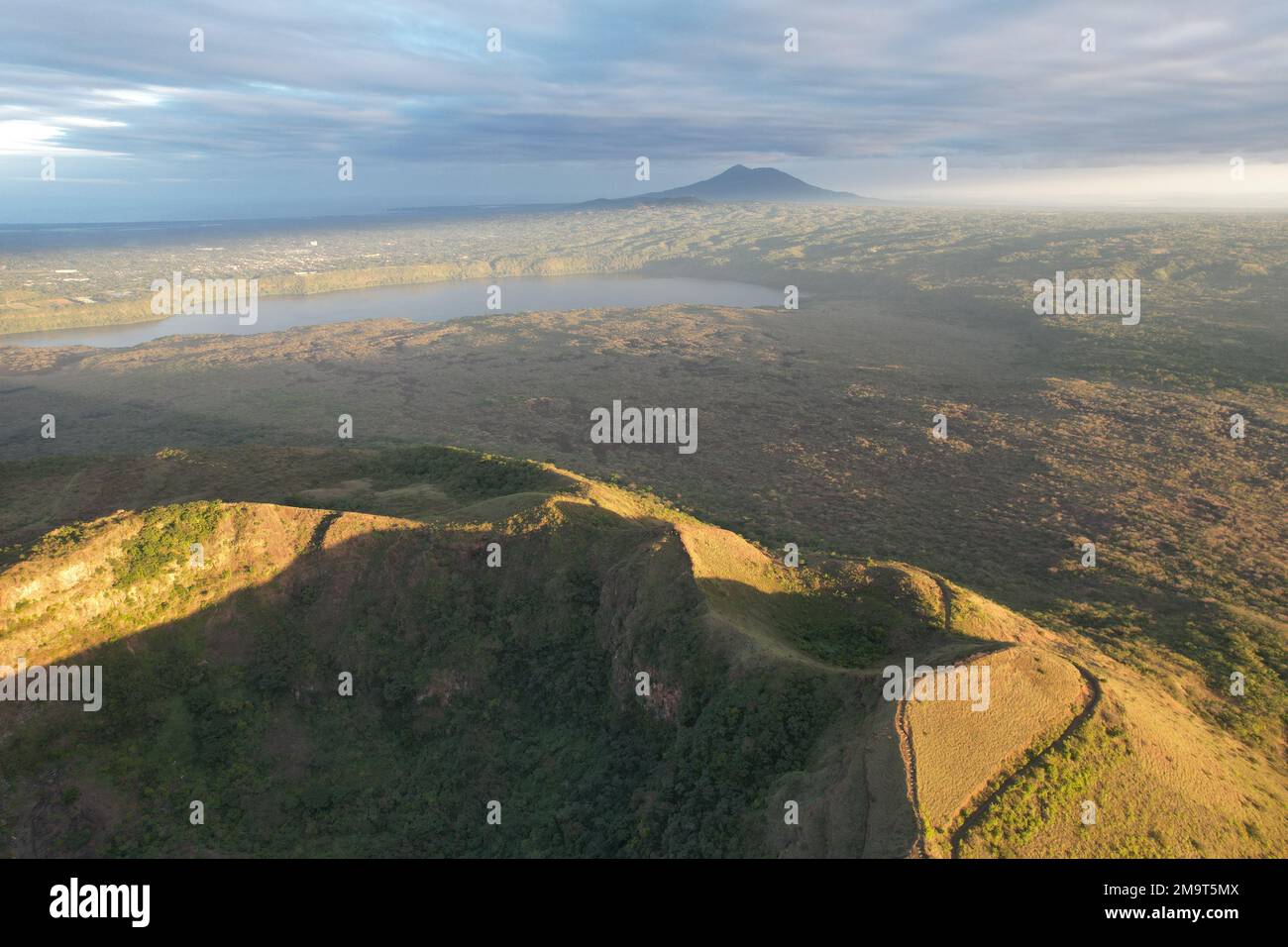 Masaya vulcano lago paesaggio in background parco nazionale Foto Stock