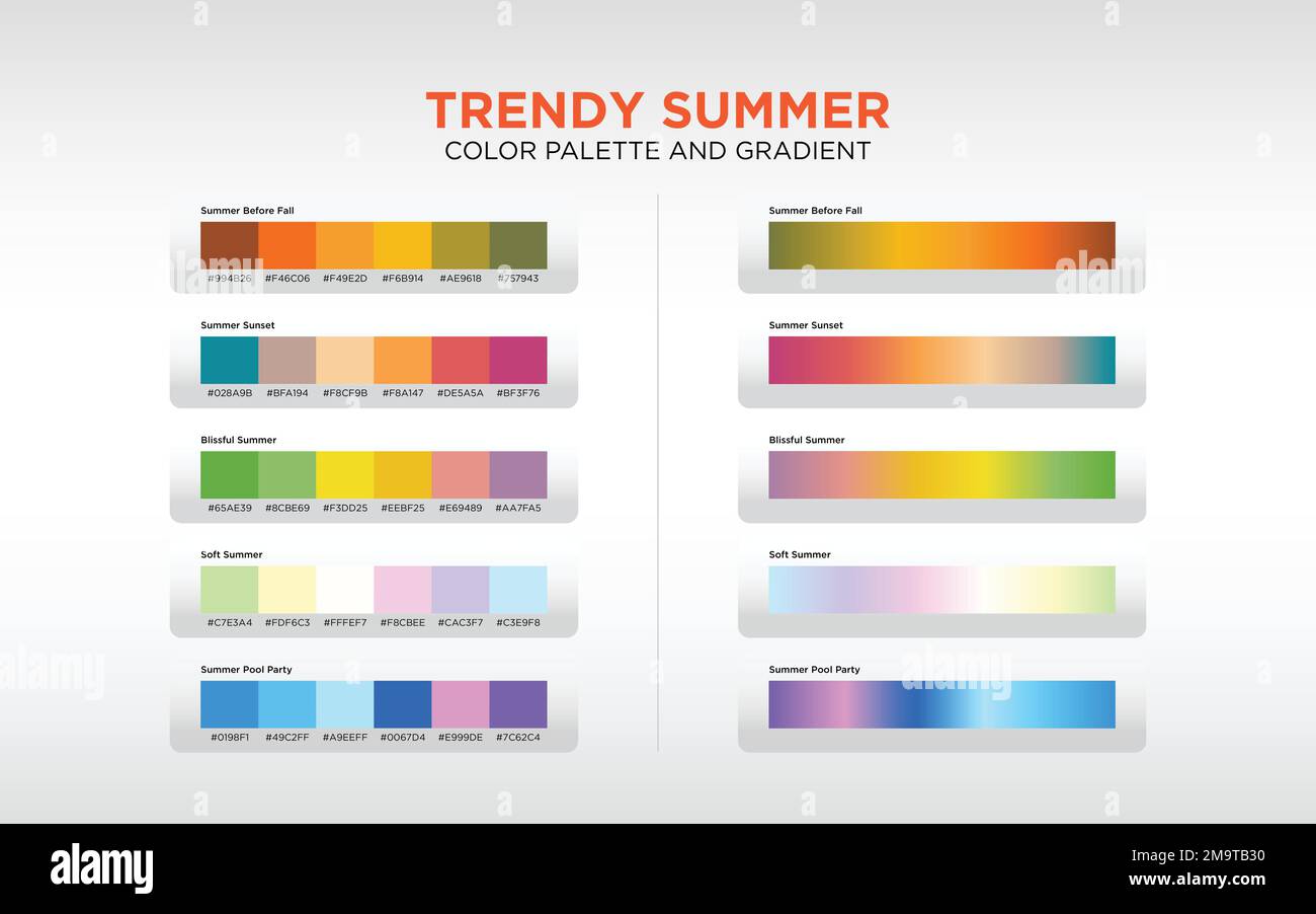 Color Plate & Gradient per l'estate alla moda Illustrazione Vettoriale