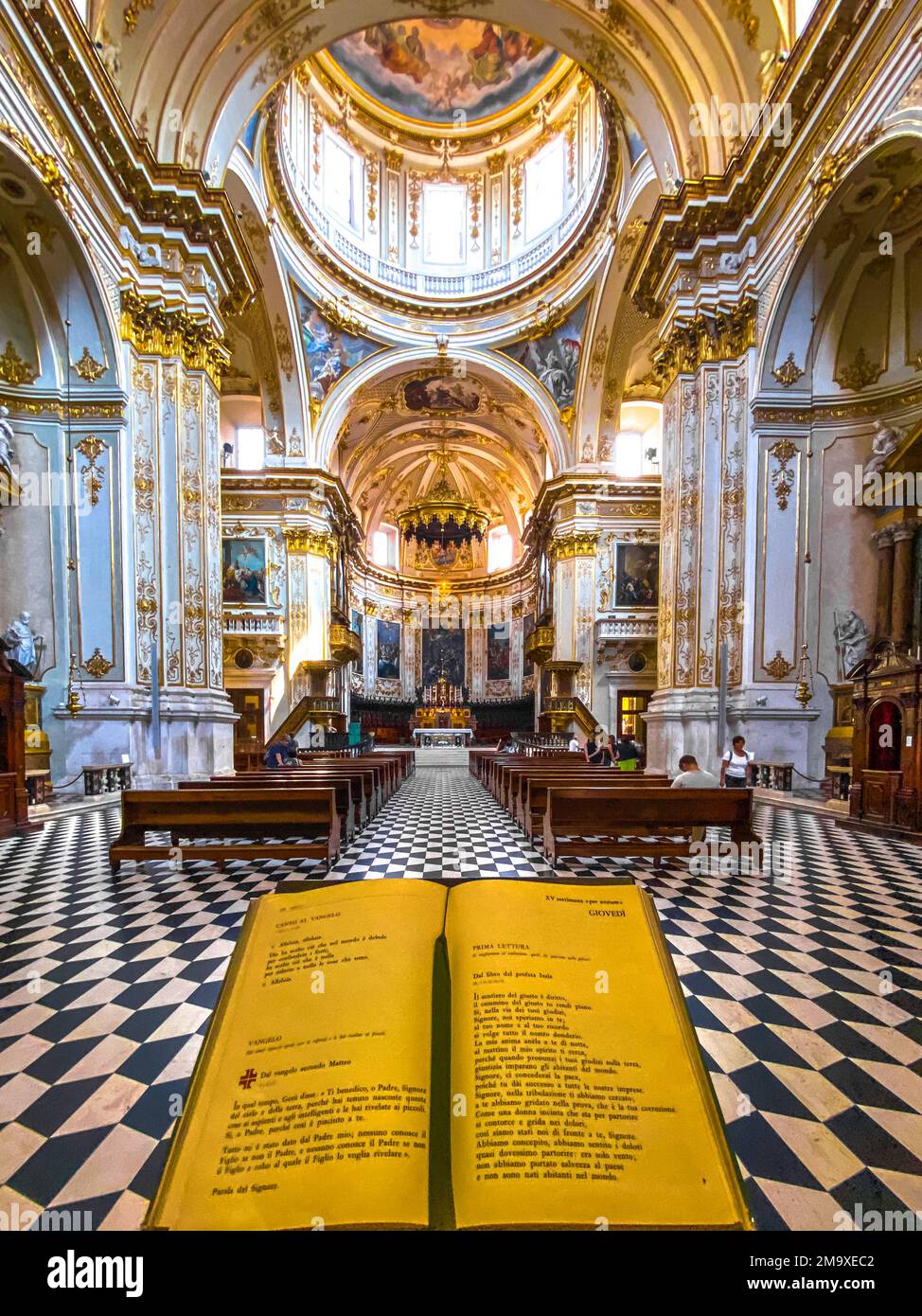 Duomo di Bergamo o Duomo di Bergamo e Battistero in Lombardia Foto Stock