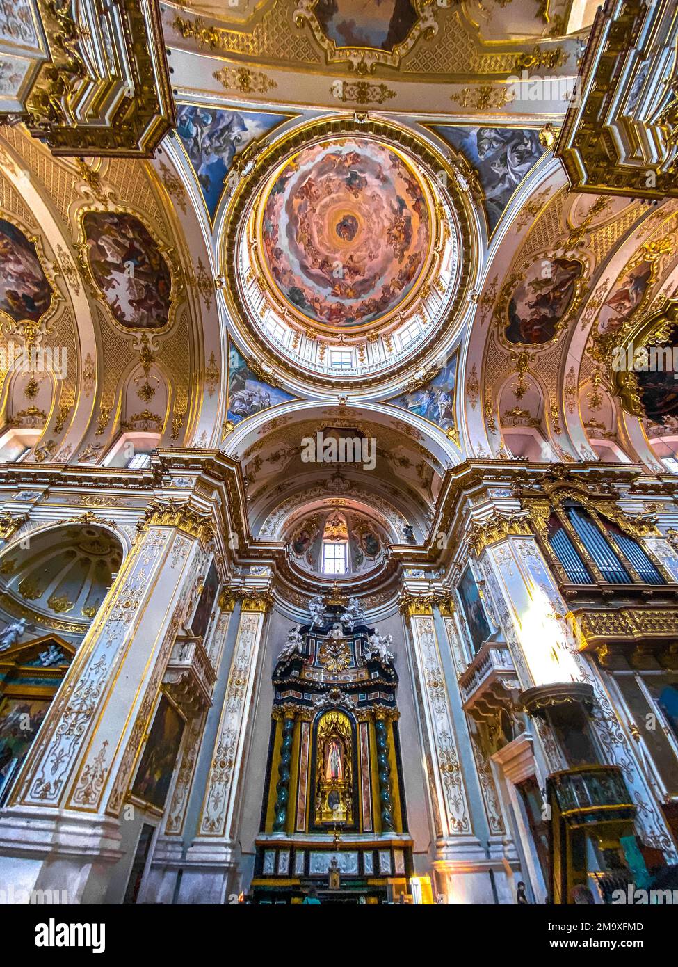 Duomo di Bergamo o Duomo di Bergamo e Battistero in Lombardia Foto Stock