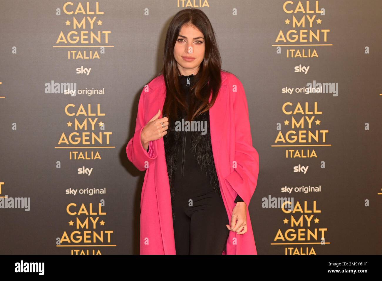 Roma, Italia. 18th Jan, 2023. Giorgia Fiori partecipa al tappeto d'oro della prima serie Sky "Call my Agent Italia" al cinema Space moderno. Credit: SOPA Images Limited/Alamy Live News Foto Stock