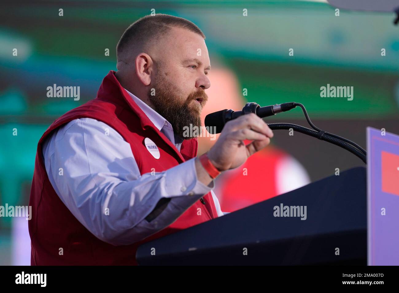 Ohio Republican congressional candidate J.R. Mejewski speaks before