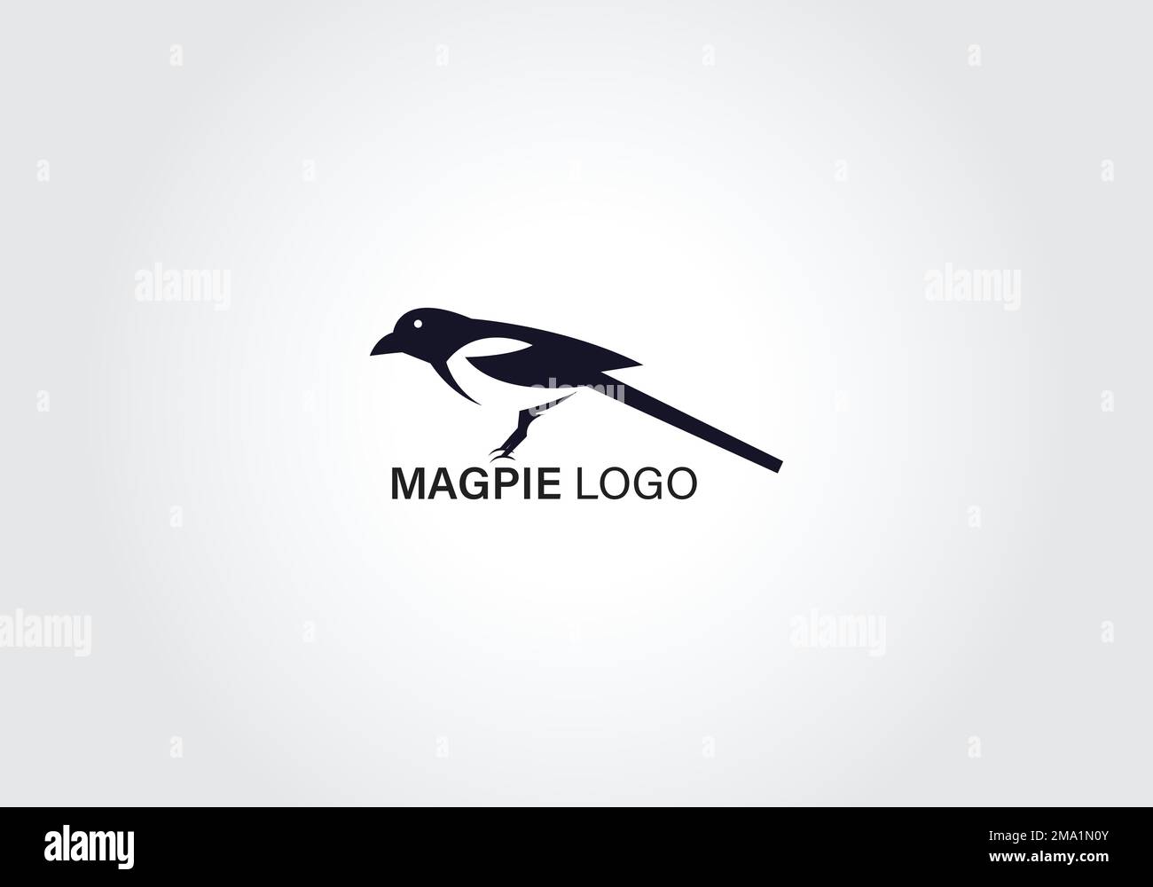 immagine vettoriale del logo dello spazio negativo dell'uccello magpie Illustrazione Vettoriale