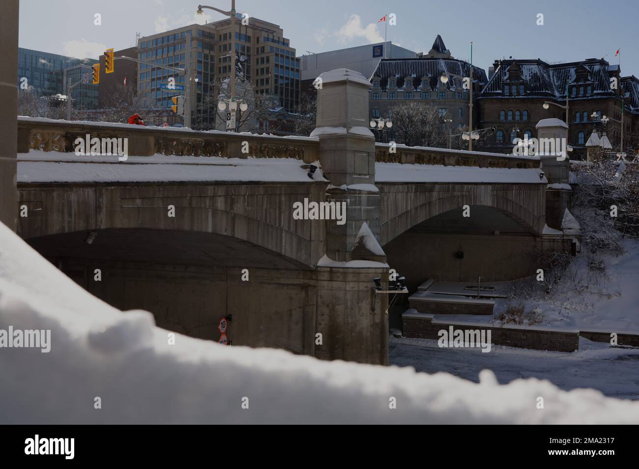 Visita del centro di Ottawa dopo una nevicata. Foto Stock