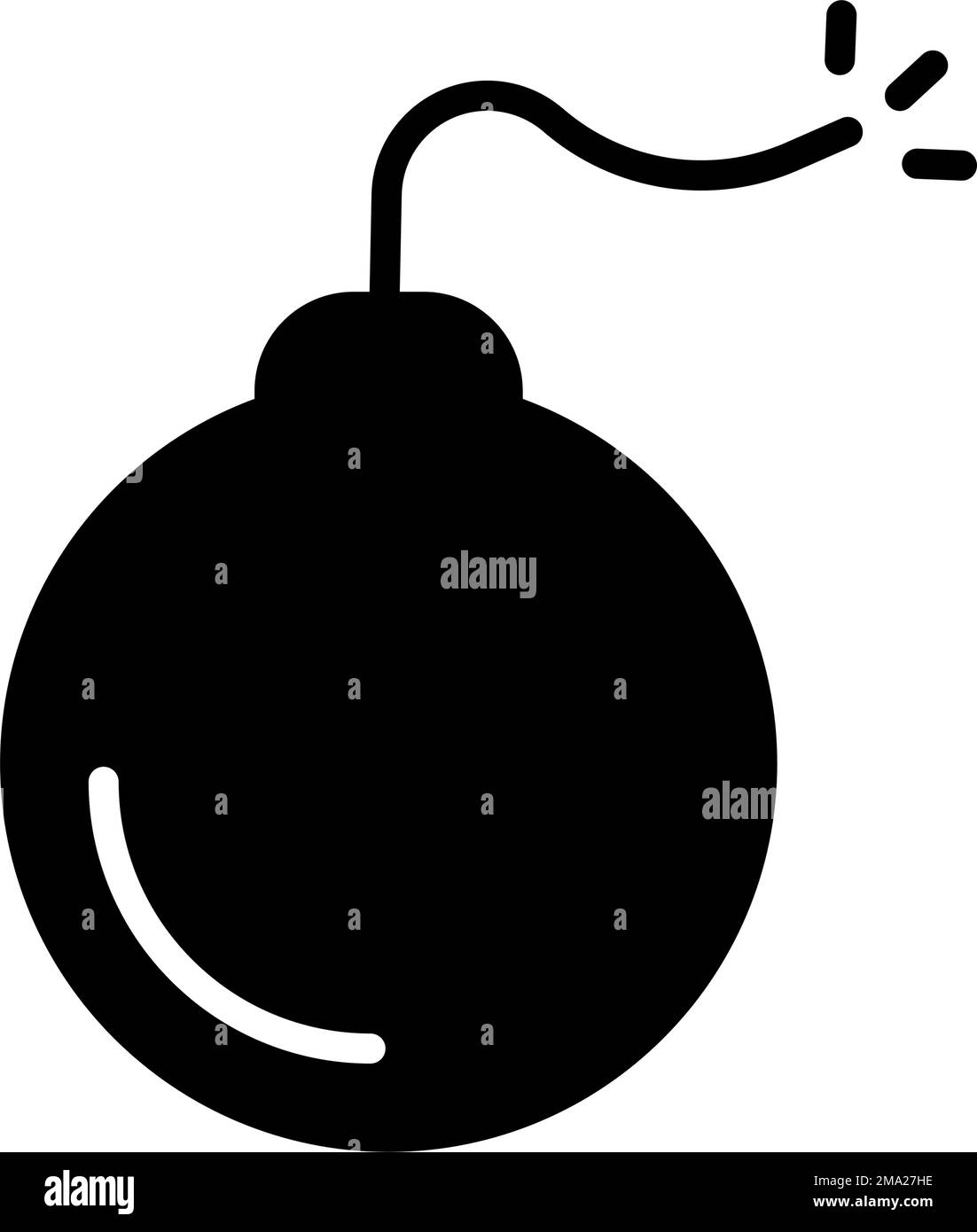 Icona bomba. Materiale pericoloso. Vettore modificabile. Illustrazione Vettoriale