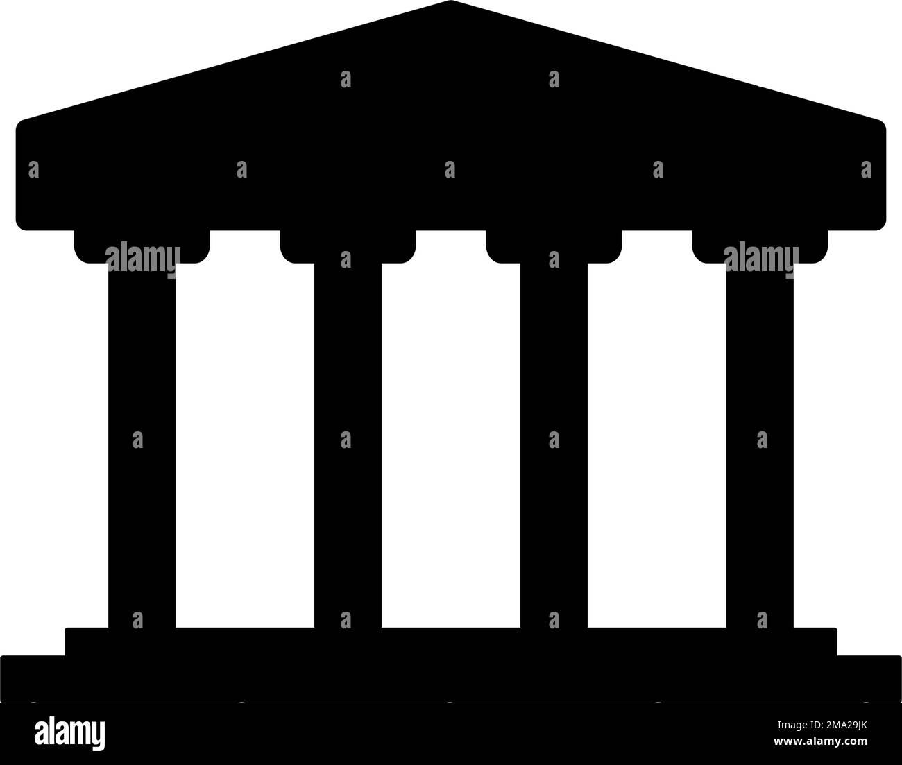 Icona della silhouette del museo. Tempio o museo. Vettore modificabile. Illustrazione Vettoriale