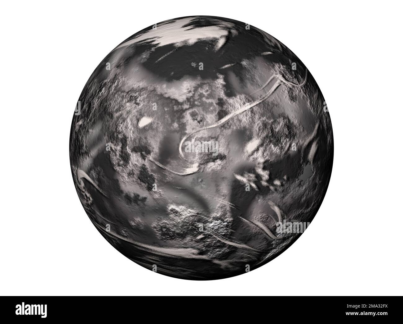 Mercurio del pianeta reso digitale isolato su sfondo bianco. Foto Stock