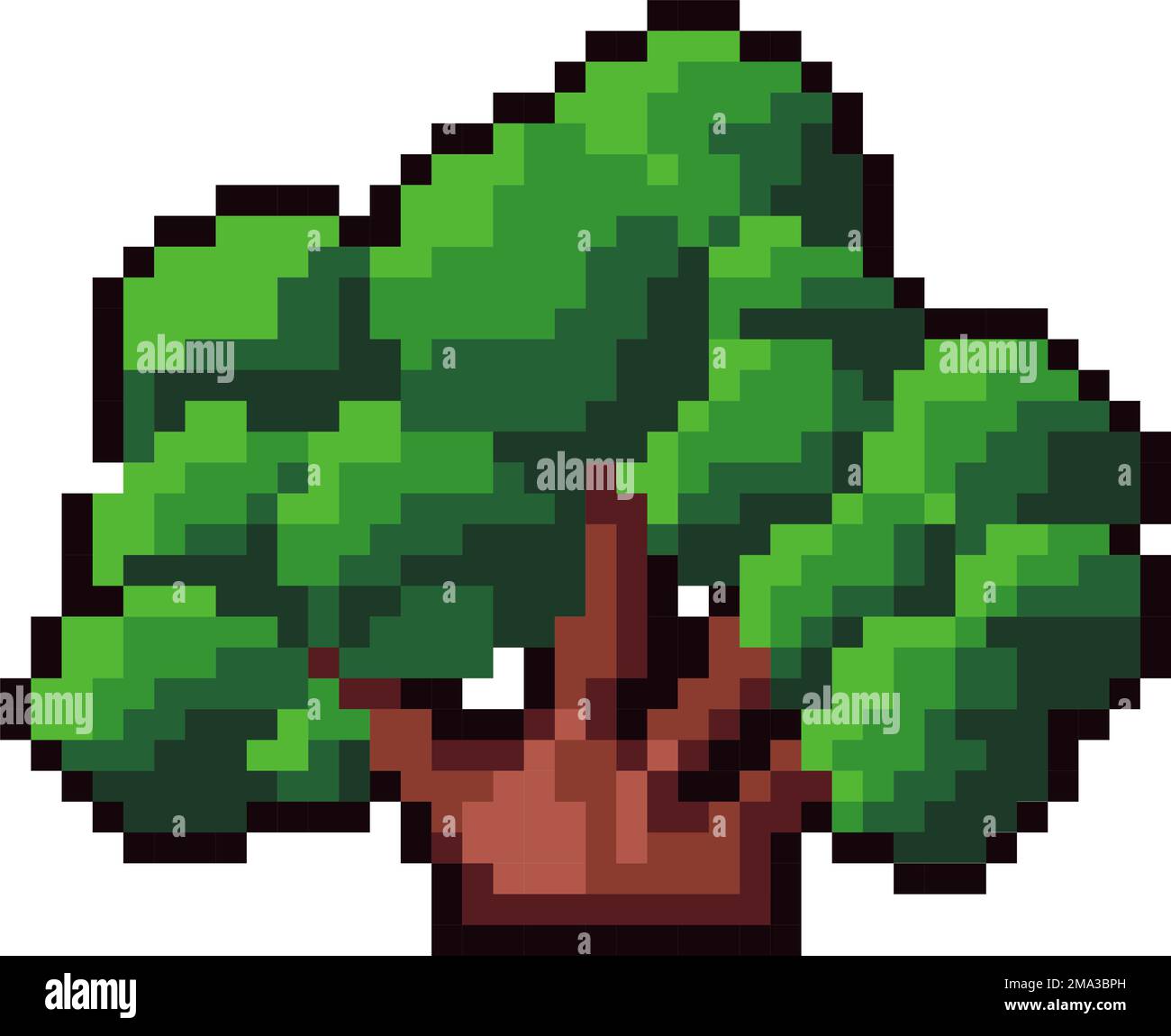 Cespuglio pixelato, natura e foresta in gioco a 8 bit Illustrazione Vettoriale