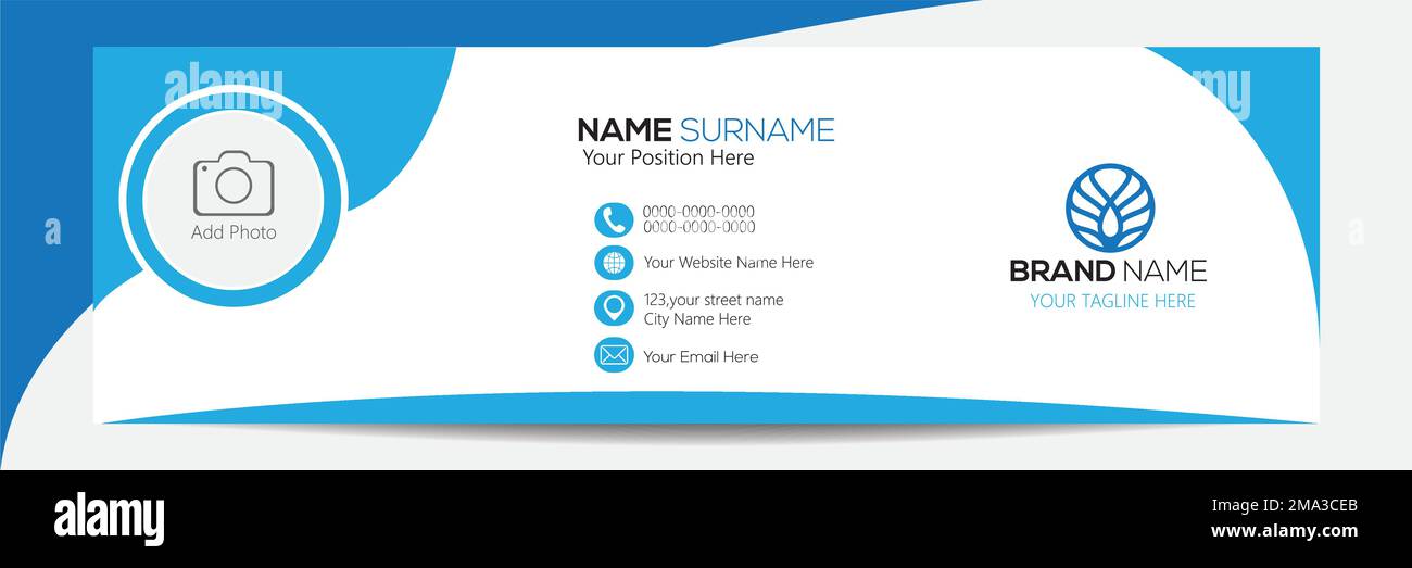 Design minimalista con modelli di firma e-mail o piè di pagina e copertina per i social media personali Illustrazione Vettoriale