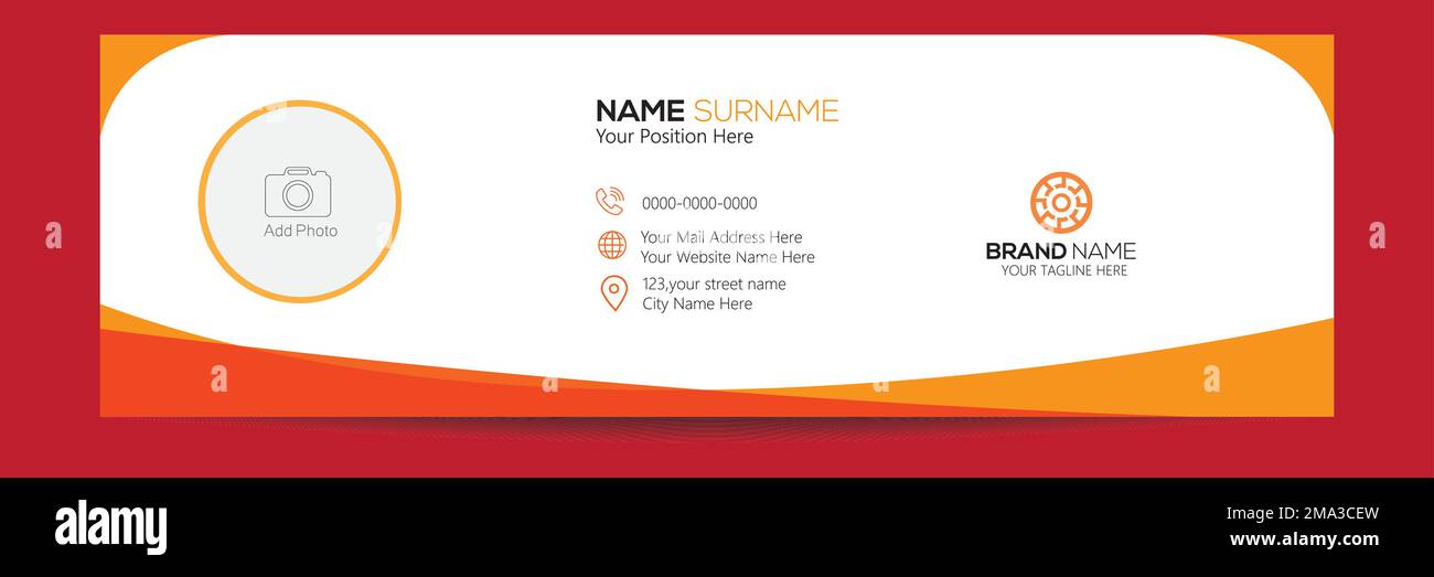 Design minimalista con modelli di firma e-mail o piè di pagina e copertina per i social media personali Illustrazione Vettoriale