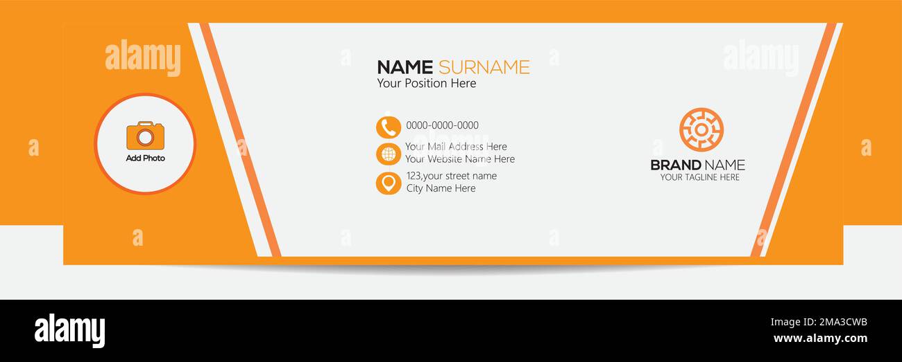 Design minimalista con modelli di firma e-mail o piè di pagina e copertina per i social media personali Illustrazione Vettoriale