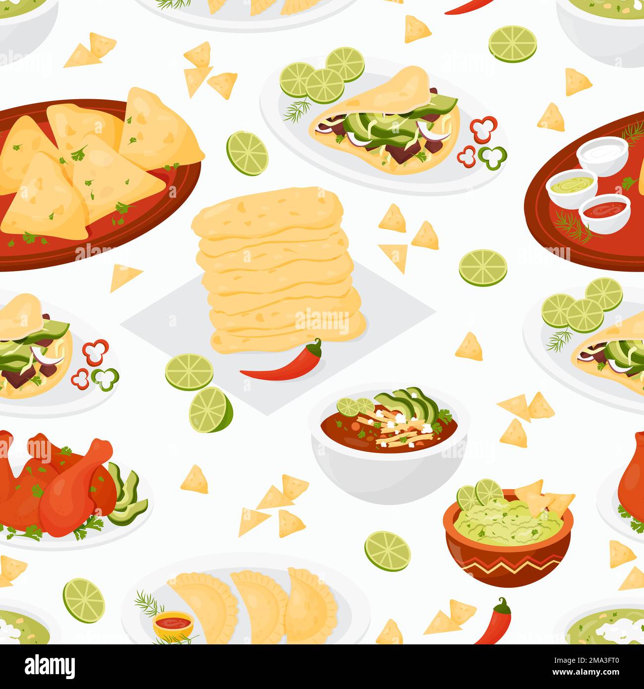 Modello senza cuciture con piatti messicani Taco, Quesadilla, guacamole, Empanadas, zuppa di pomodoro su sfondo bianco. Illustrazione vettoriale. Simpatico backgrou senza fine Illustrazione Vettoriale Modello senza cuciture con piatti messicani Taco, Quesadilla, guacamole, Empanadas, zuppa di pomodoro su sfondo bianco. Illustrazione vettoriale. Simpatico backgrou senza fine Illustrazione Vettoriale
