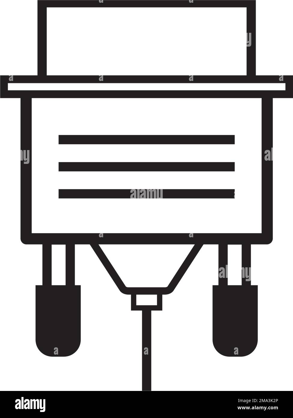 Icona del cavo VGA. disegno del simbolo di illustrazione vettoriale. Illustrazione Vettoriale