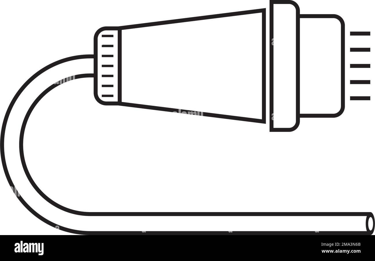 icona del cavo in fibra ottica. disegno del simbolo di illustrazione vettoriale Illustrazione Vettoriale
