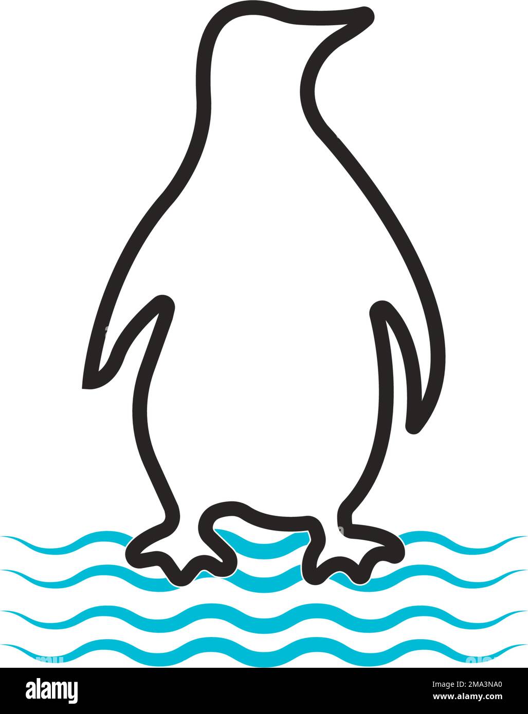 disegno del logo di illustrazione del vettore dell'icona del pinguino Illustrazione Vettoriale
