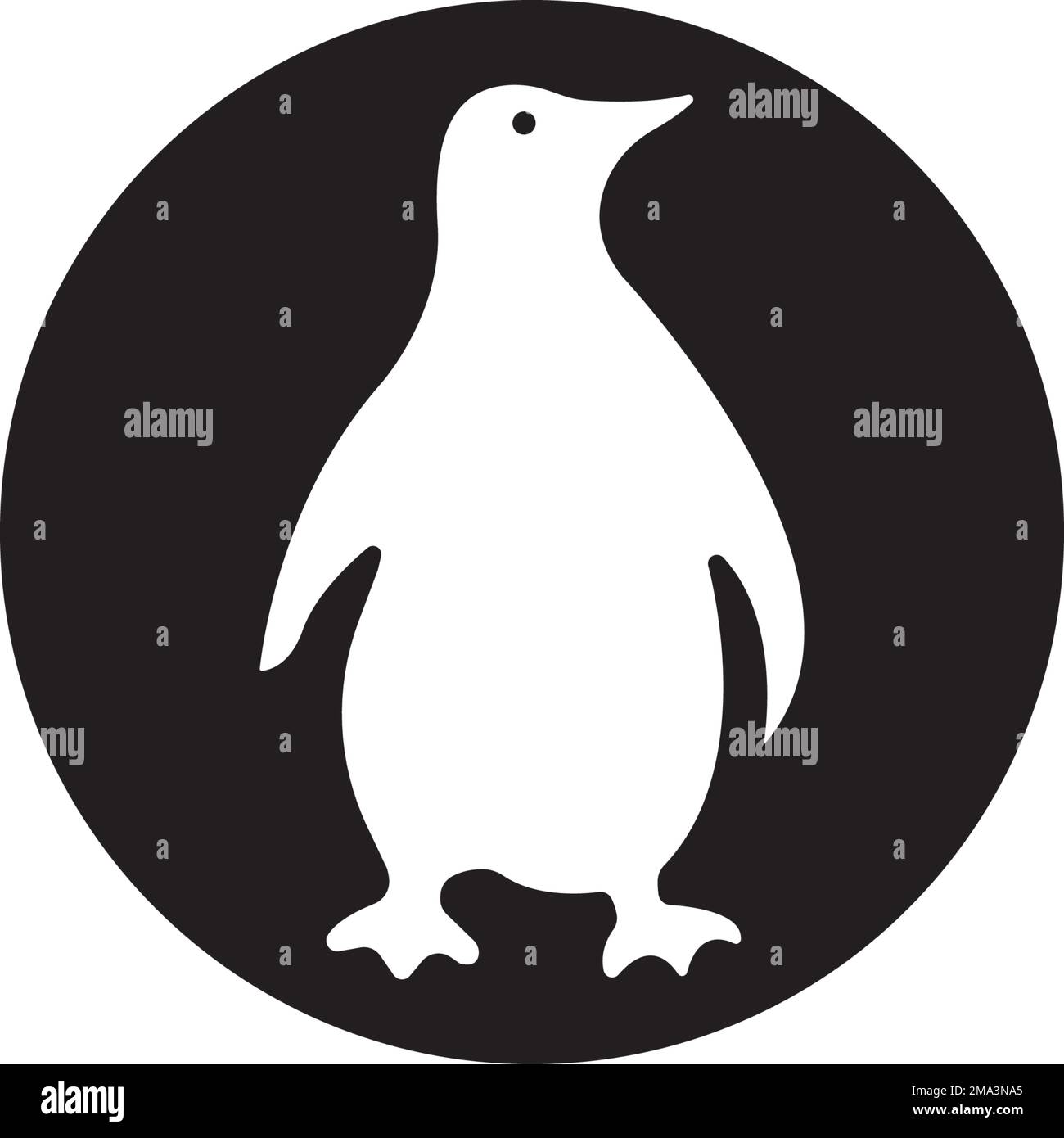 disegno del logo di illustrazione del vettore dell'icona del pinguino Illustrazione Vettoriale