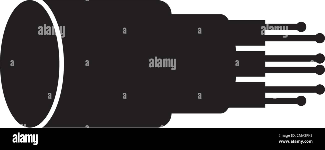 icona del cavo in fibra ottica. disegno del simbolo di illustrazione vettoriale Illustrazione Vettoriale