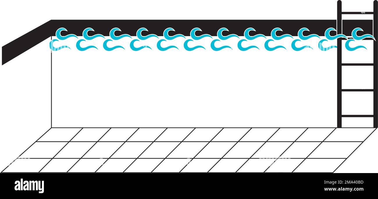 piscina icona. disegno del simbolo di illustrazione vettoriale. Illustrazione Vettoriale
